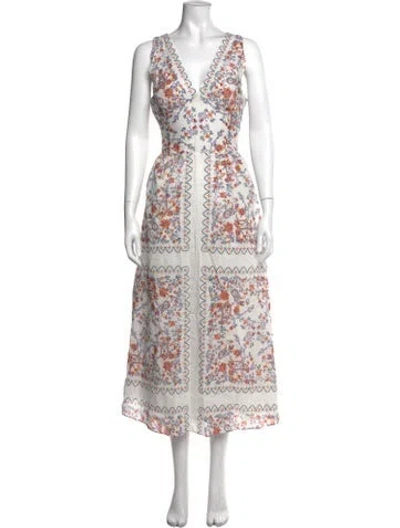 Pre-owned Cleobella Floral Print Midi Length Dress In Multicolor