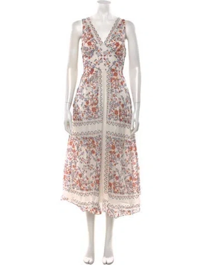 Pre-owned Cleobella Floral Print Midi Length Dress In Multicolor