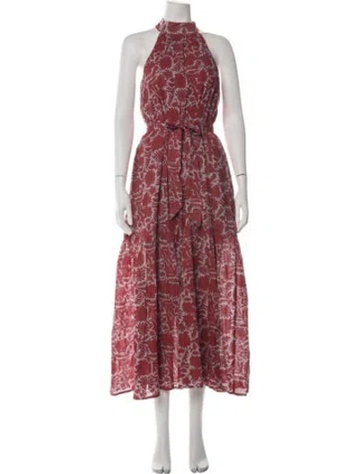 Pre-owned Cleobella Floral Print Midi Length Dress In Purple