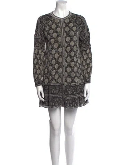 Pre-owned Cleobella Floral Print Mini Dress In Black