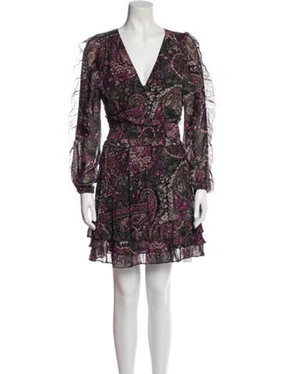 Pre-owned Cleobella Floral Print Mini Dress In Blue