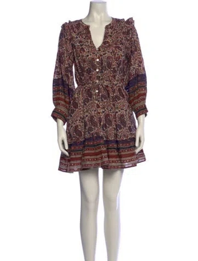 Pre-owned Cleobella Floral Print Mini Dress In Blue