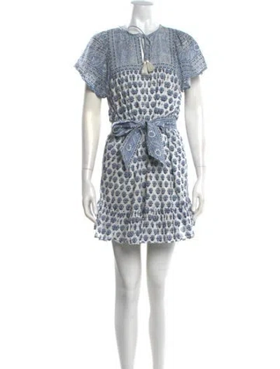 Pre-owned Cleobella Floral Print Mini Dress In Blue
