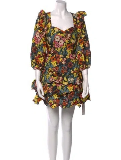 Pre-owned Cleobella Floral Print Mini Dress In Multi