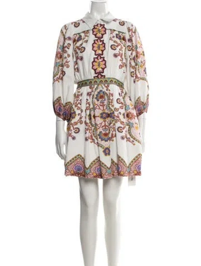 Pre-owned Cleobella Floral Print Mini Dress In Multicolor