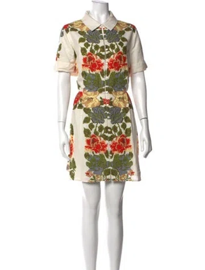 Pre-owned Cleobella Floral Print Mini Dress In Multicolor