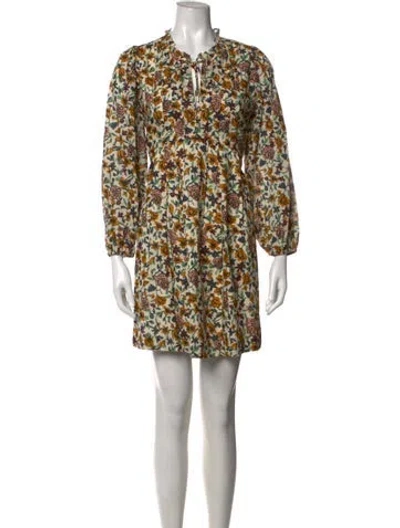 Pre-owned Cleobella Floral Print Mini Dress In Multicolor