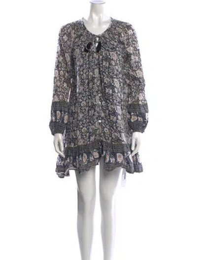 Pre-owned Cleobella Floral Print Mini Dress In Neutral