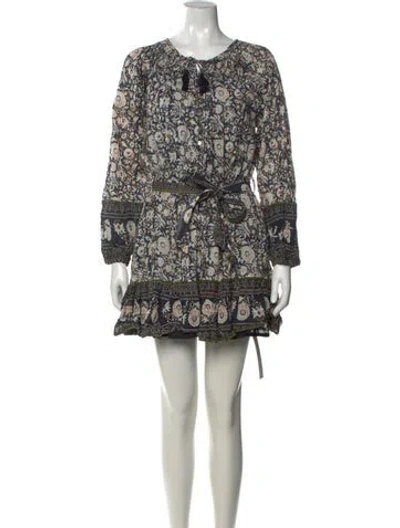 Pre-owned Cleobella Floral Print Mini Dress In Neutrals