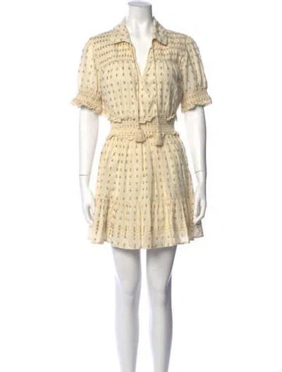 Pre-owned Cleobella Floral Print Mini Dress In Neutrals