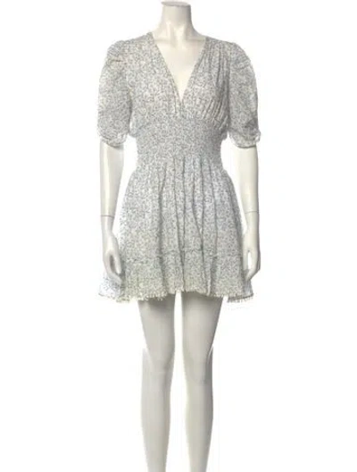 Pre-owned Cleobella Floral Print Mini Dress In Neutrals