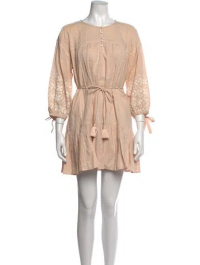 Pre-owned Cleobella Floral Print Mini Dress In Neutrals