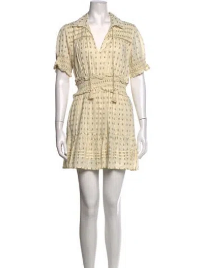 Pre-owned Cleobella Floral Print Mini Dress In Neutrals