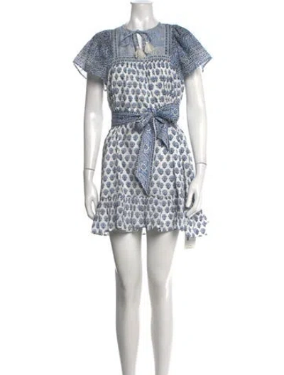 Pre-owned Cleobella Floral Print Mini Dress In Neutrals