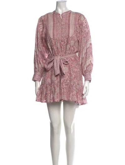 Pre-owned Cleobella Floral Print Mini Dress In Pink