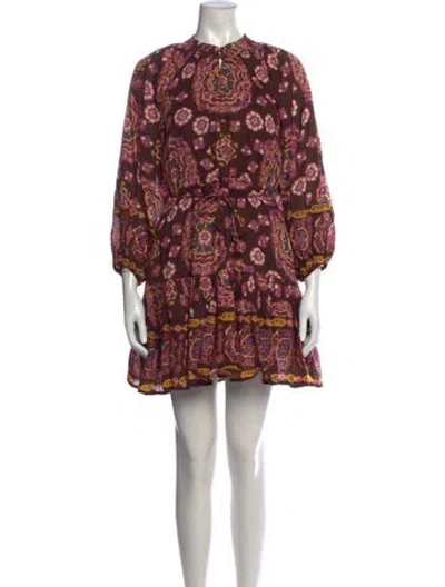 Pre-owned Cleobella Floral Print Mini Dress In Pink