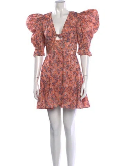 Pre-owned Cleobella Floral Print Mini Dress In Pink