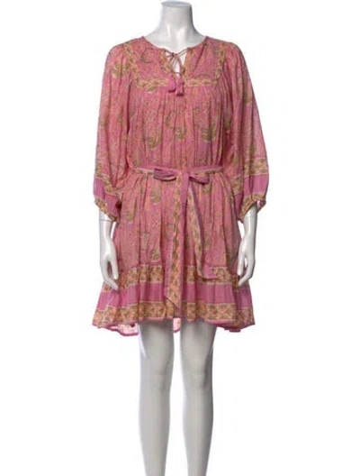 Pre-owned Cleobella Floral Print Mini Dress In Pink