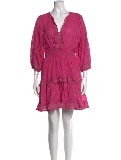 Pre-owned Cleobella Floral Print Mini Dress In Pink