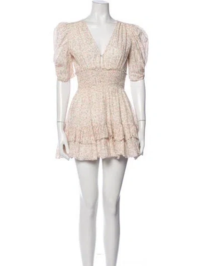 Pre-owned Cleobella Floral Print Mini Dress In Pink/white