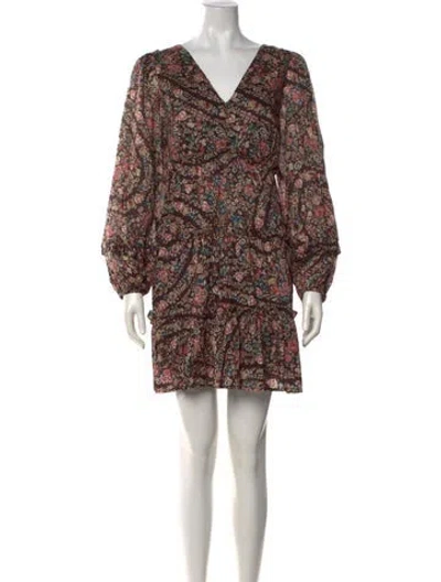 Pre-owned Cleobella Floral Print Mini Dress W/ Tags In Black