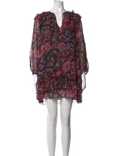 Pre-owned Cleobella Floral Print Mini Dress W/ Tags In Brown