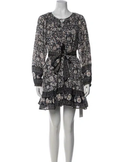 Pre-owned Cleobella Floral Print Mini Dress In White