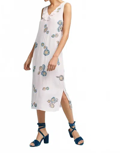 Cleobella Floral Sequin Column Dress In Pink In White