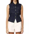 Cleobella Franka Denim Vest In Dark Denim In Blue