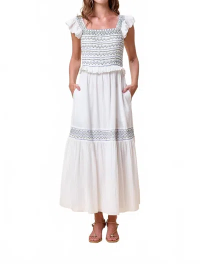 Cleobella Ginevra Ankle Dress In Ivory In Multi