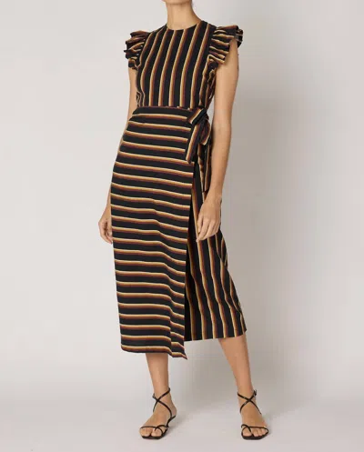Cleobella Greta Midi Dress In Black Multi In Brown