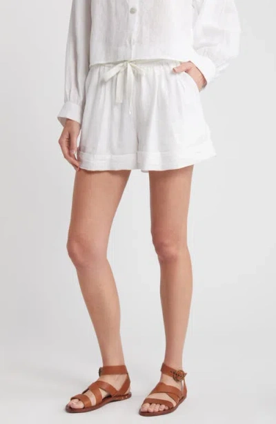 Cleobella Gretek Linen Shorts In Ivory