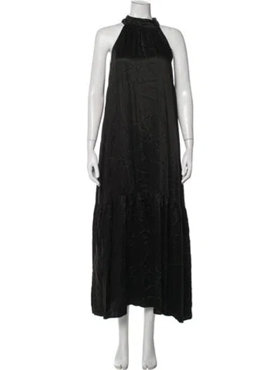 Pre-owned Cleobella Halterneck Long Dress In Black