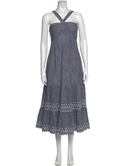 Pre-owned Cleobella Halterneck Long Dress In Gray