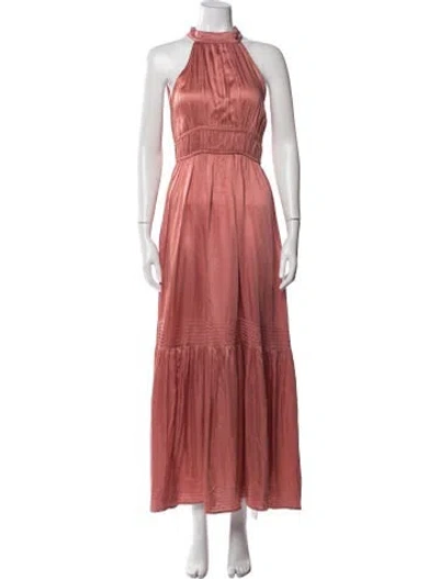 Pre-owned Cleobella Halterneck Long Dress In Pink