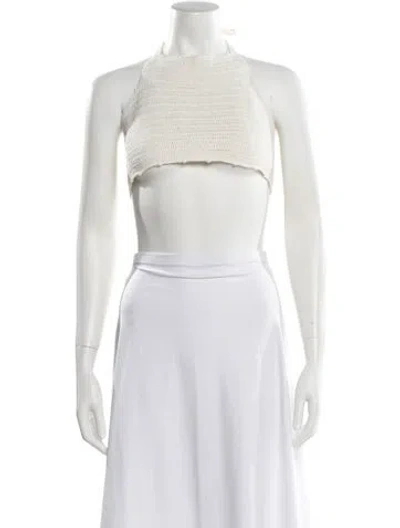 Pre-owned Cleobella Halterneck Sweater In White