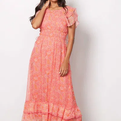 Cleobella Hannah Maxi Dress In Blossom Block Print In Pink