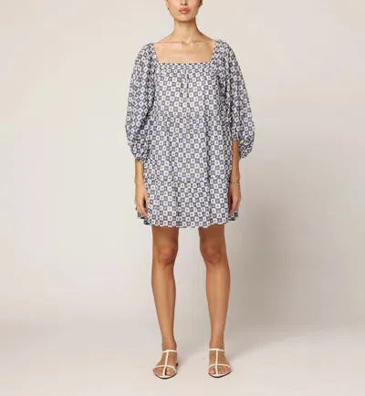 Cleobella Hattie Mini Dress In Piazze Check In Blue