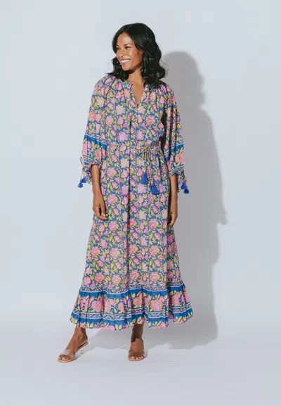 Cleobella Hilo Kaftan Dress Tahiti In Blue