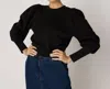 Cleobella Indi Long Sleeve Sweatshirt In Black In Black