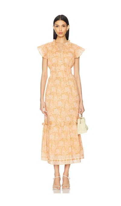 Cleobella Indira Ankle Dress In Peach