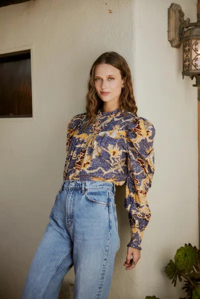 Cleobella Irina Blouse | Blue Castello
