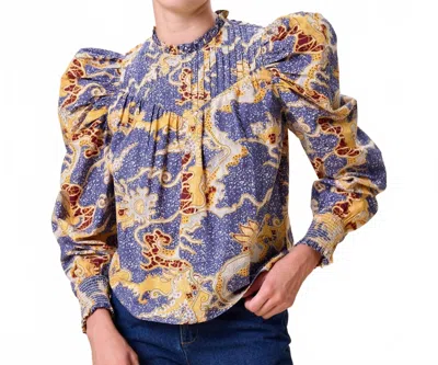 Cleobella Irina Blouse In Blue Castello In Multi