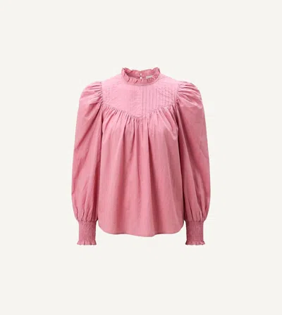 Cleobella Irina Bishop Sleeves Blouse In Mesa Rose In Pink