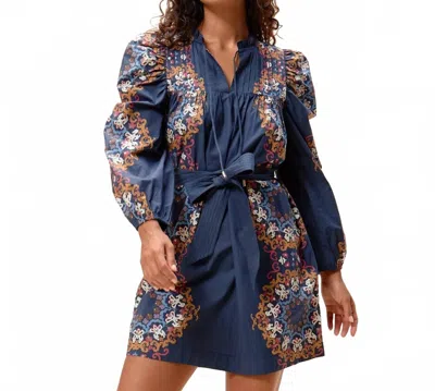 Cleobella Ivana Mini Dress In Venezia Blue In Multi