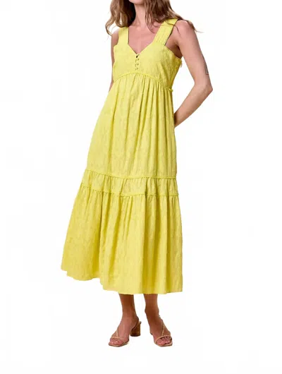 Cleobella Ivette Midi Dress In Green Sheen In Yellow
