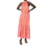 Cleobella Janice Satin Halter Maxi Dress In Multi