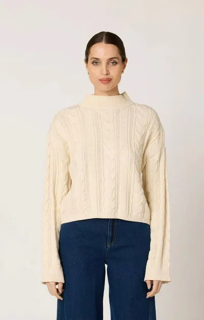 Cleobella Janie Cable Knit Sweater In Cream In Beige