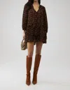 Cleobella Jaslynn Mini Dress In Zadia Block Print In Brown
