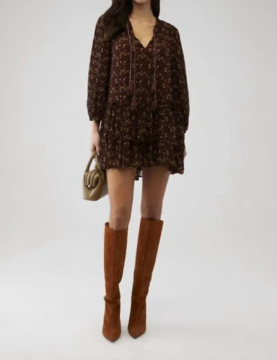 Cleobella Jaslynn Mini Dress In Zadia Block Print In Brown
